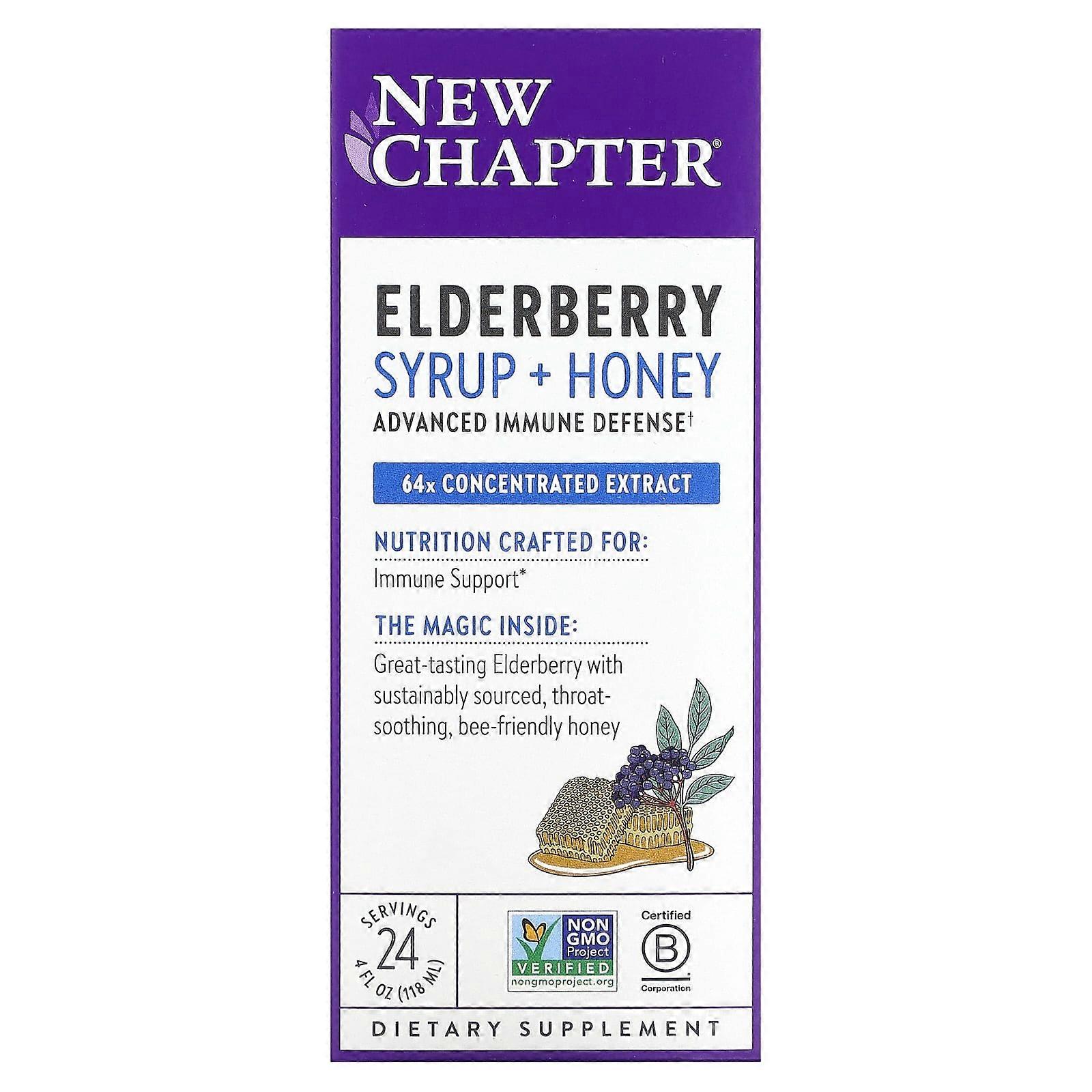 Elderberry Syrup + Honey , 4 fl oz (118 ml)