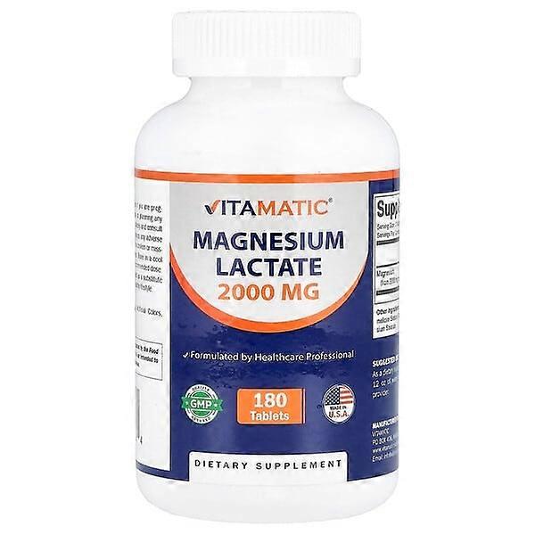 Vitamatic, Magnesium Lactate, 180 Tablets (1,000 mg per Tablet)