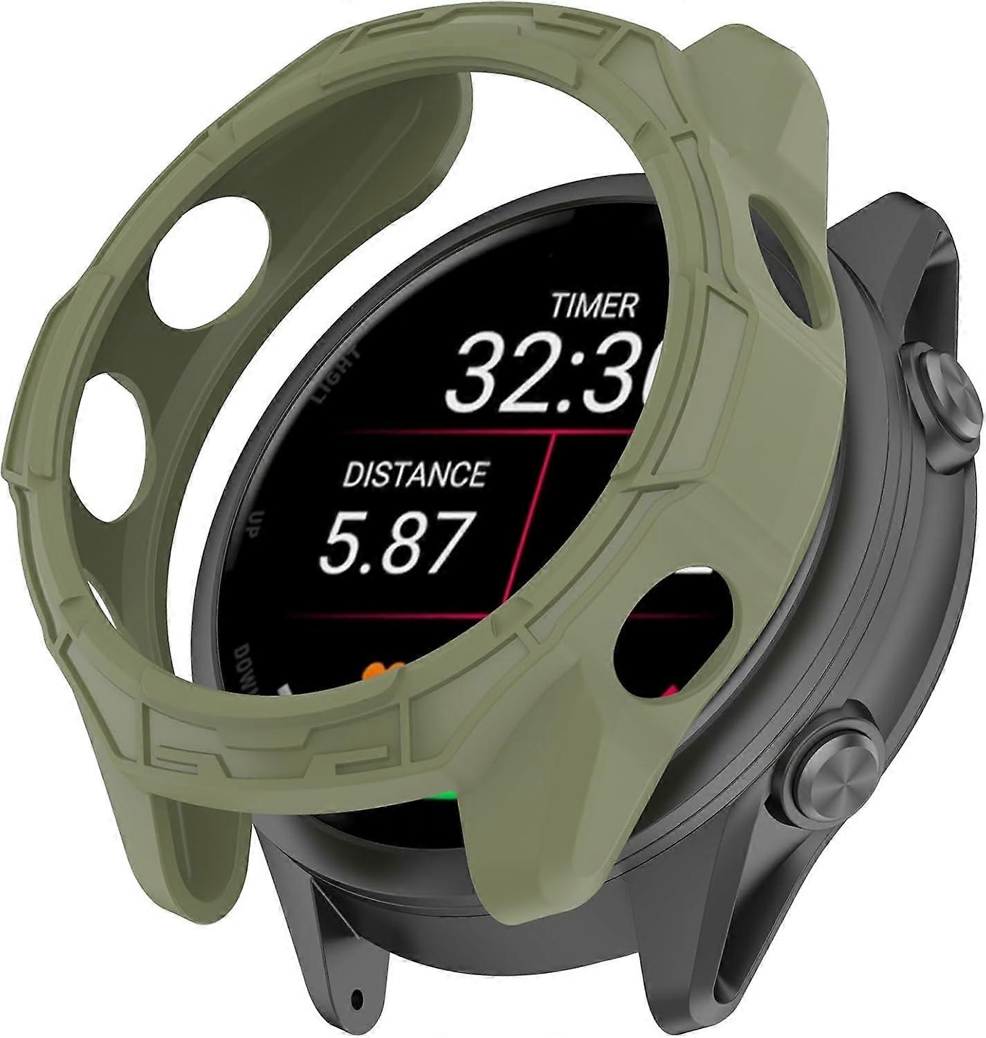 Cases For Forerunner 570 42mm/47mm  Flexible TPU Screen Protector, ScratchResistant Protective Cover, Green