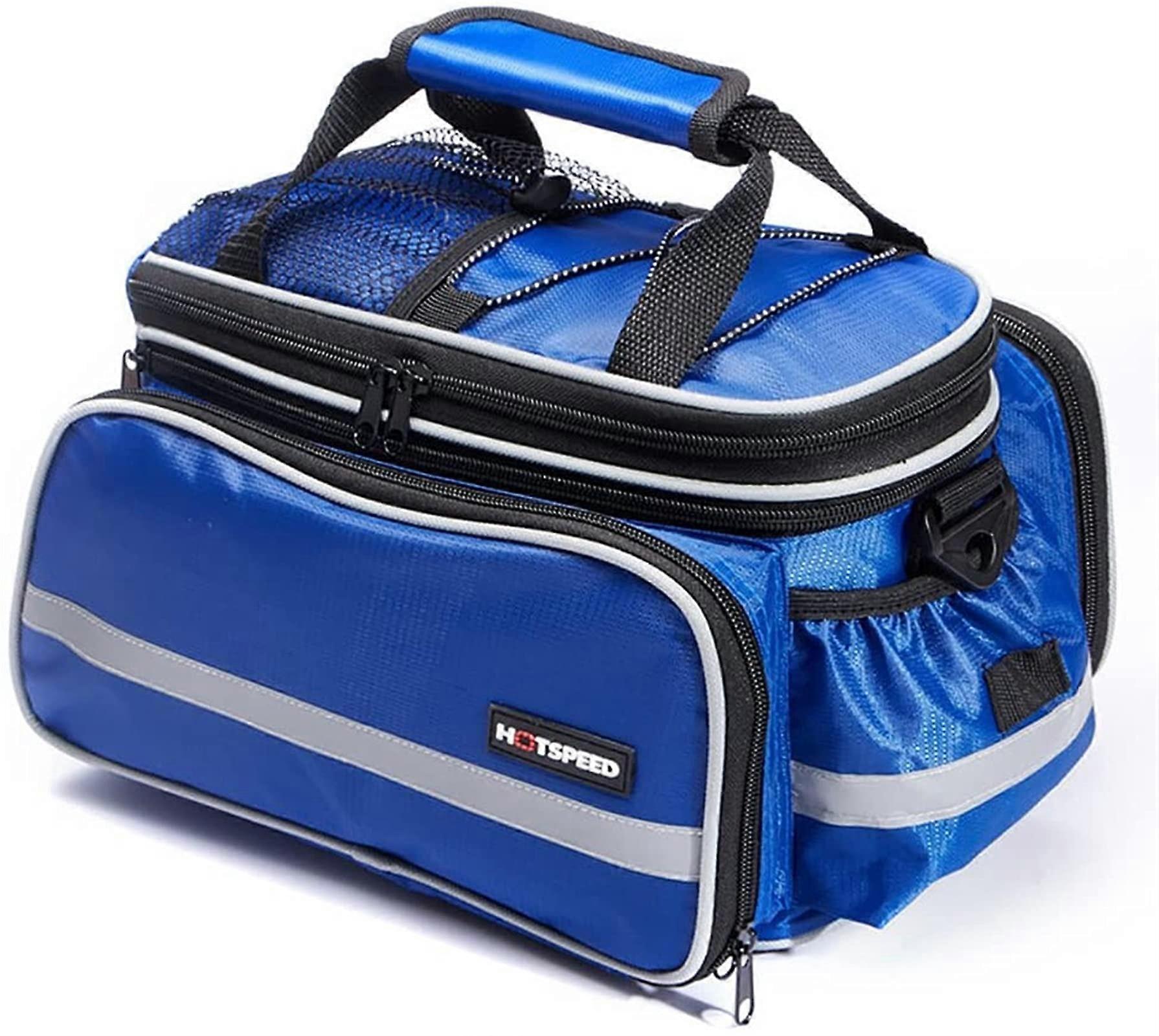 Mountain Bike Rear Rack Seat Bag with Large Capacity for Cycling and Commuting, Blue