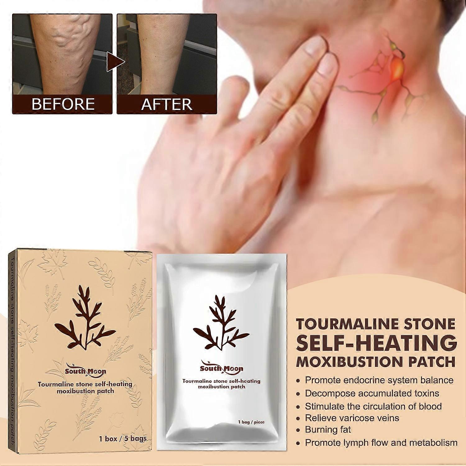 South Moon Tourmaline Self-heating Moxibustion Patch Joint Massage Pain Relief Care Self-heating Mox