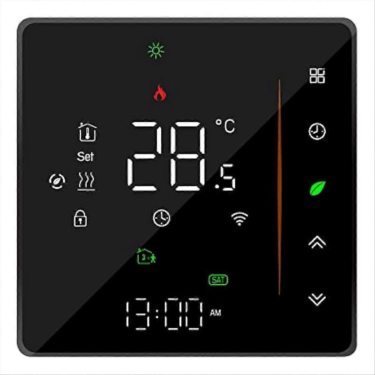 WiFi Smart Thermostat Temperature Controller Weekly Programmable Supports Touch Control-3A Black