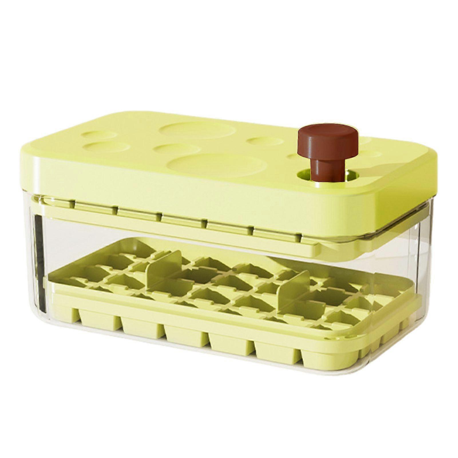 Ice Cube Tray with Lid And Bin Large Capacity Ice Cube Mold for Freezer Stackable BPA Free Easy Release Ice Maker for Chilling Drinks Coffee Juice Coc