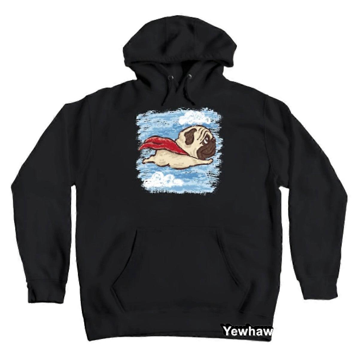 Flying Pug Hund Hettegenser