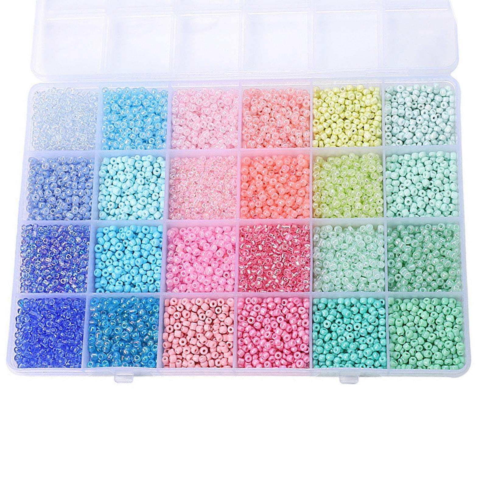 Multiple Color Resin Beads Storage Box With 24 Section for Crafting and Handmade Accessories  Green pink blue