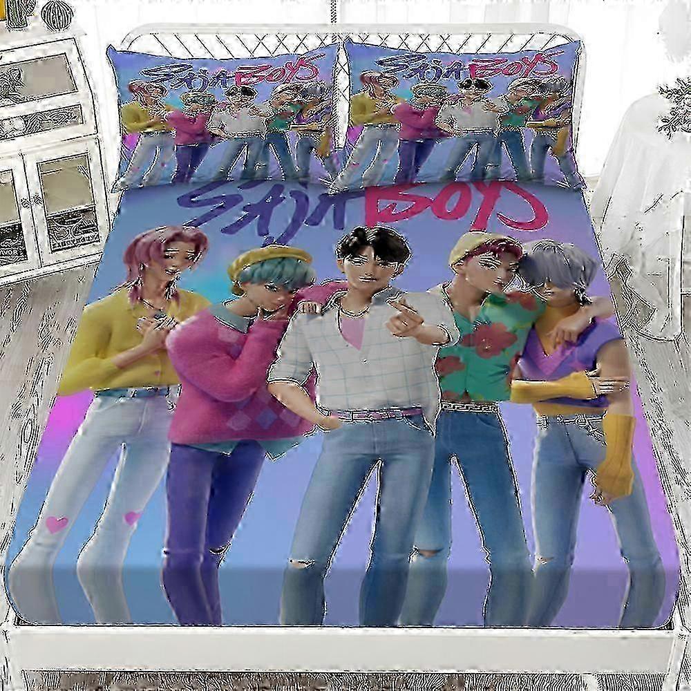 K-POP Demon Hunters Bedding Set: Fitted Sheet & Pillowcase Set for Enhanced Sleep Experience