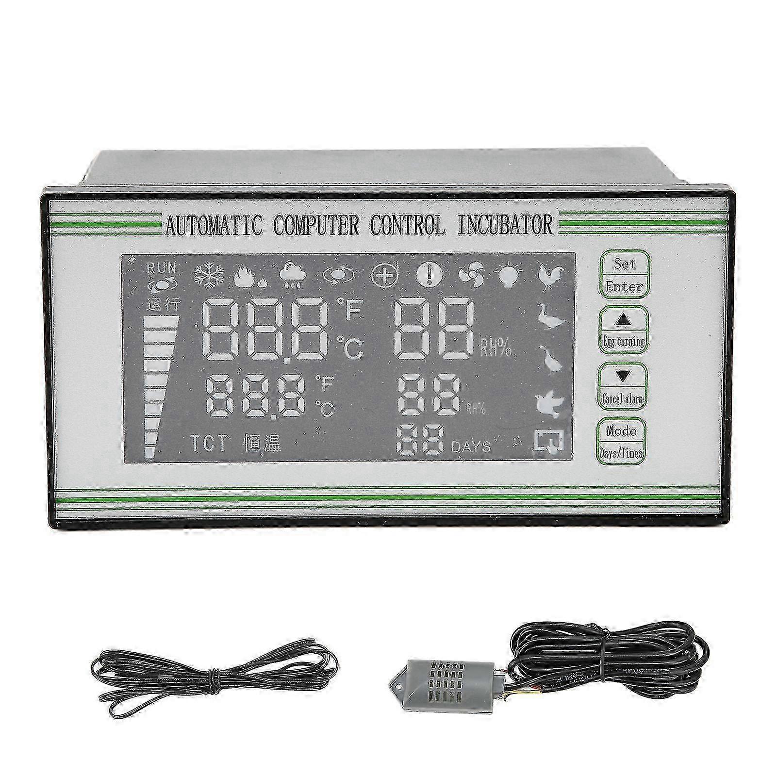 Egg Incubator Temperature Controller Egg Incubator Machine with Temperature Humidity Sensor Probe for Chicken Duck Quail