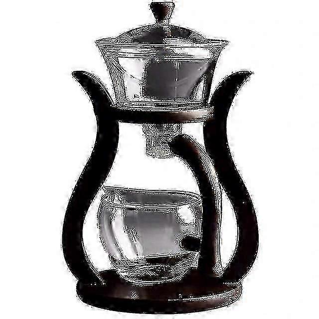 Semi Automatic Tea Maker Heat-resistant Glass Tea Set Diversion Rotating Cover Automatic Tea Maker Tea Tools Set -sx