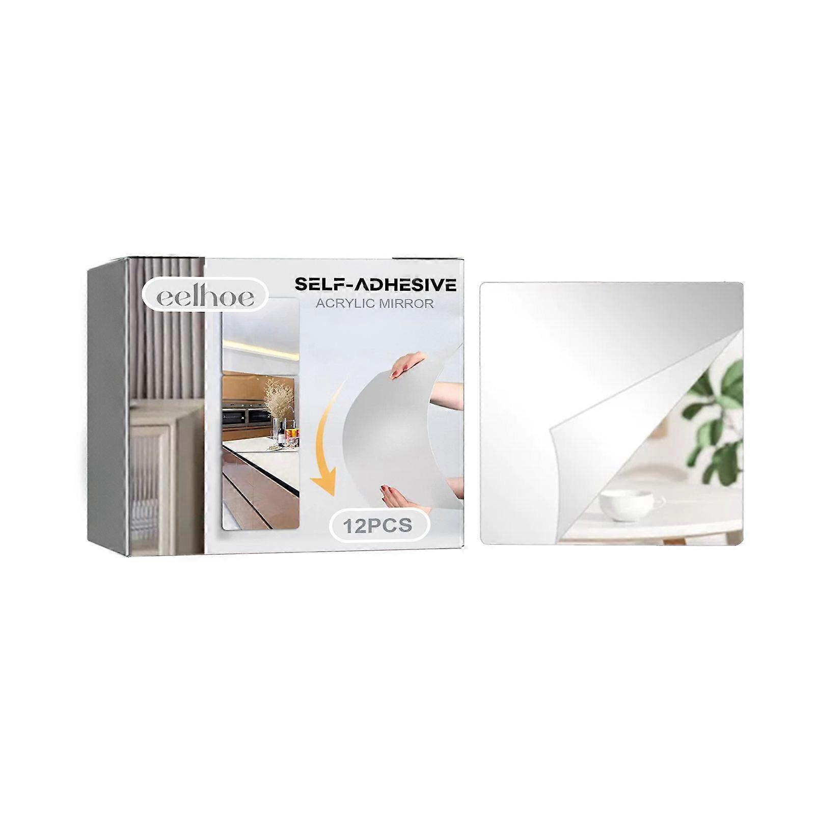 Eelhoe Self-Adhesive Anti-Drop Wall Mirror Bedroom Splicing Self-Adhesive Mirror Wall Sticker Three-Dimensional Full-Length Mirror Without Drilling