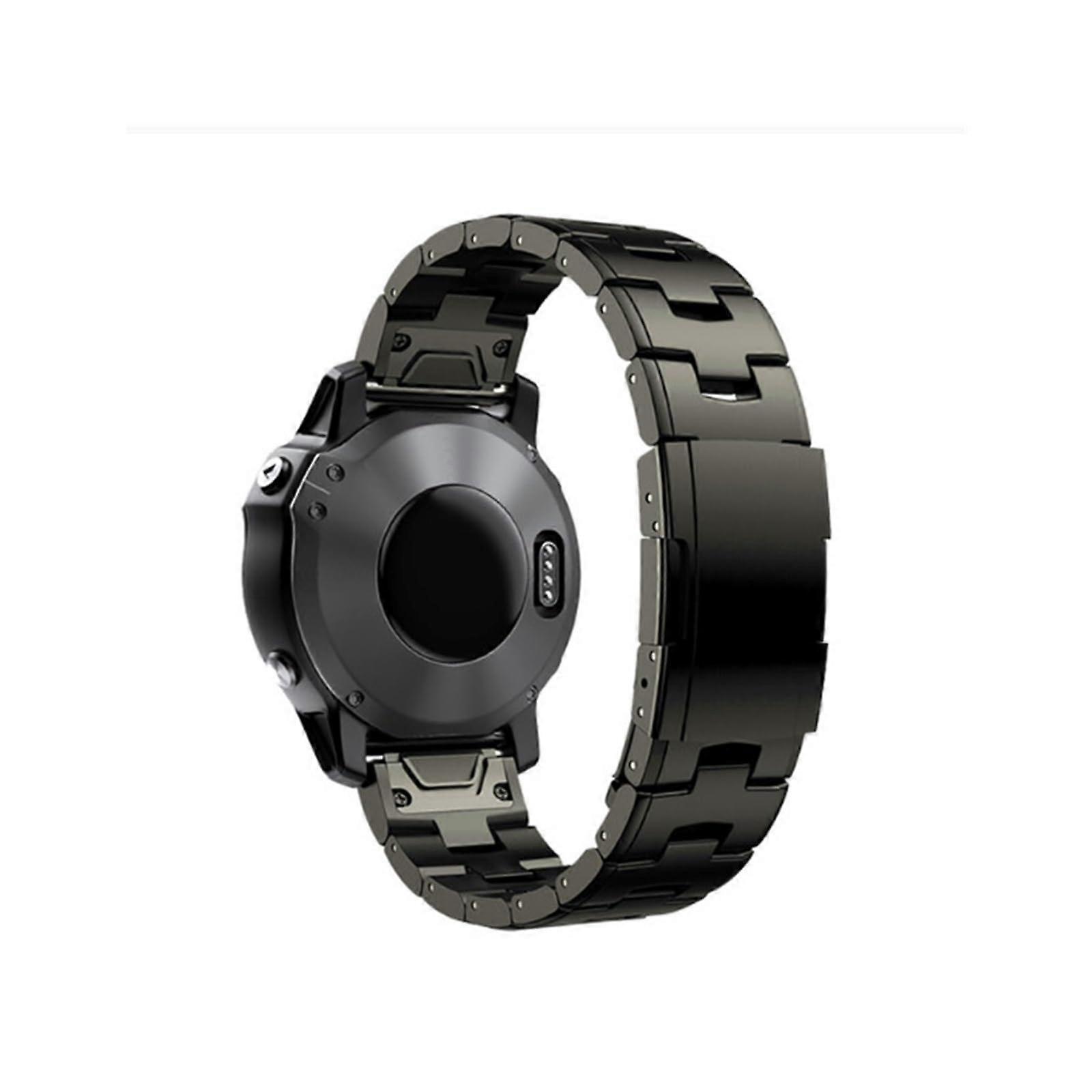 Quick Fit Titanium Metal Watch Band Compatible with Fenix 7X 7 6X Pro 5X Plus Instinct Epix 22Mm 26Mm Titanium Gray