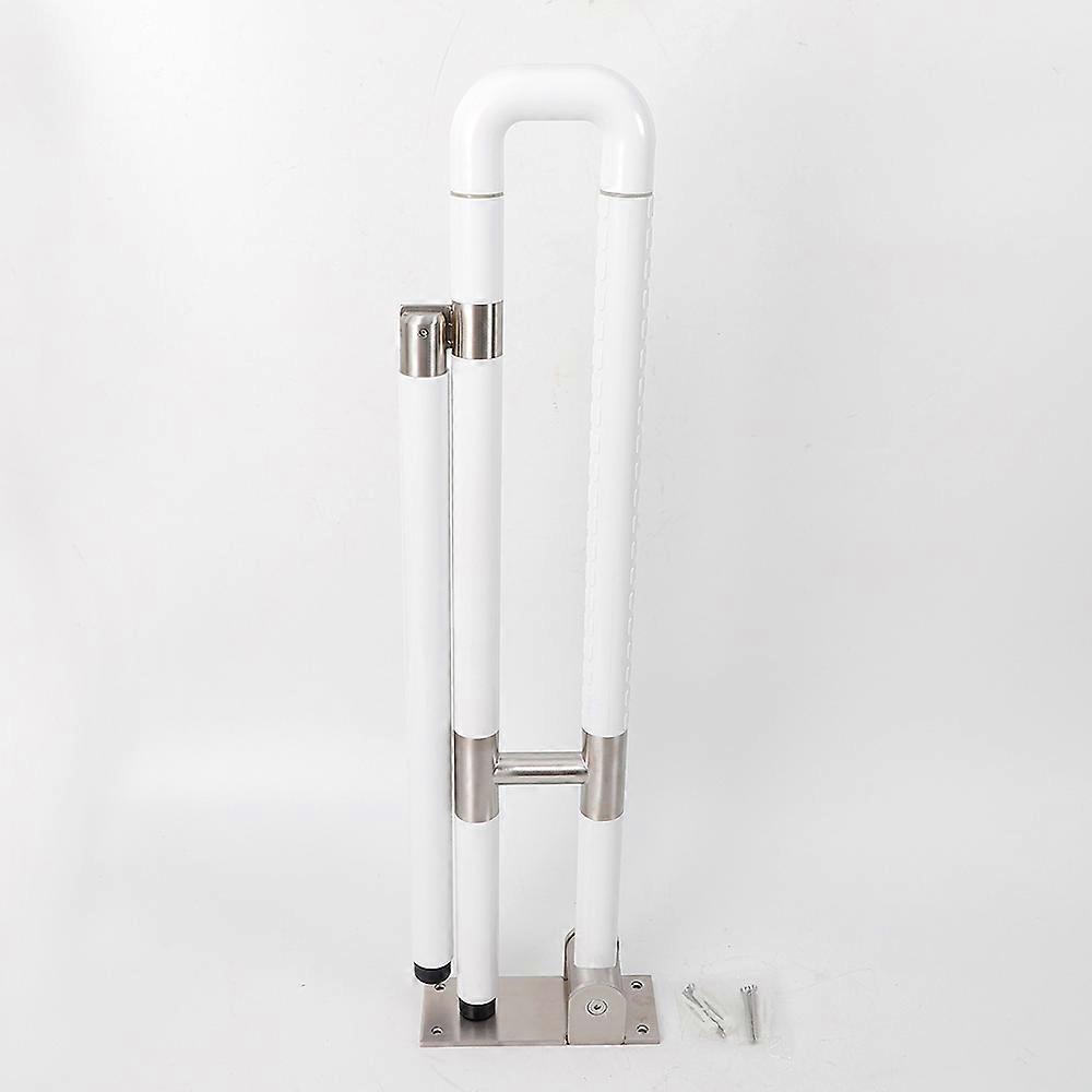 60cm Wall Mounted Folding Safety Handrail Bathroom Handrail with Bottom Bracket