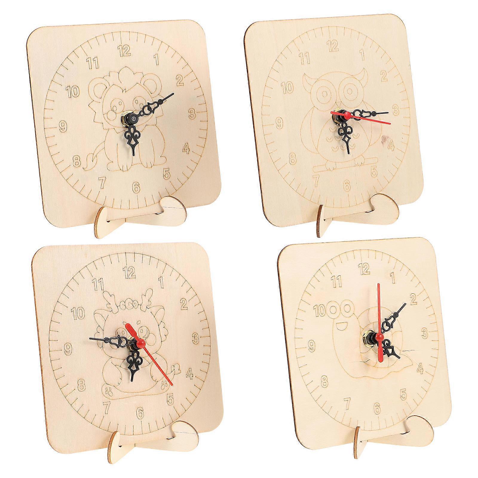 Children Clock Wooden DIY Set for Educational Use 4Sets Included