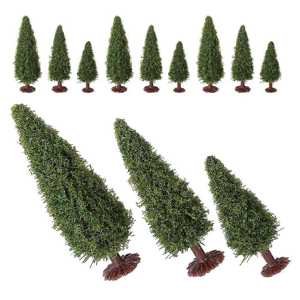 Artificial Trees Model Mixed Pine Tree For School Projects And Outdoor Modeling Green Plastic 12Pcs