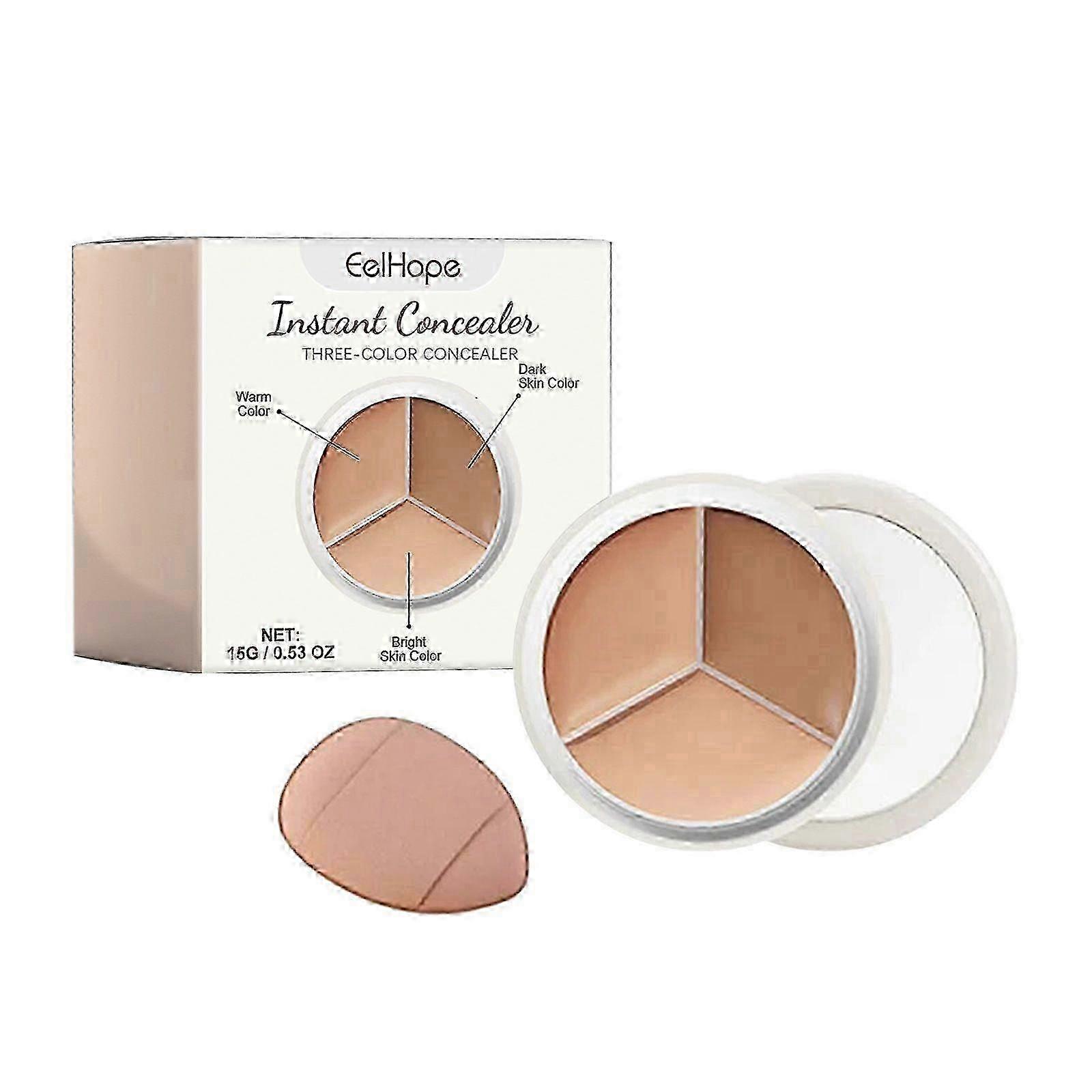 3-color Concealer For Flawless, Natural Coverage - Hydrating Easy To Blend