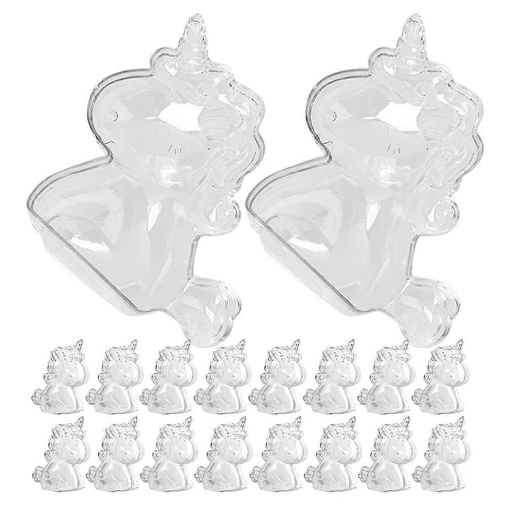 Transparent Unicorn Storage Box for Storage 24Pcs Clear Decorative Containers