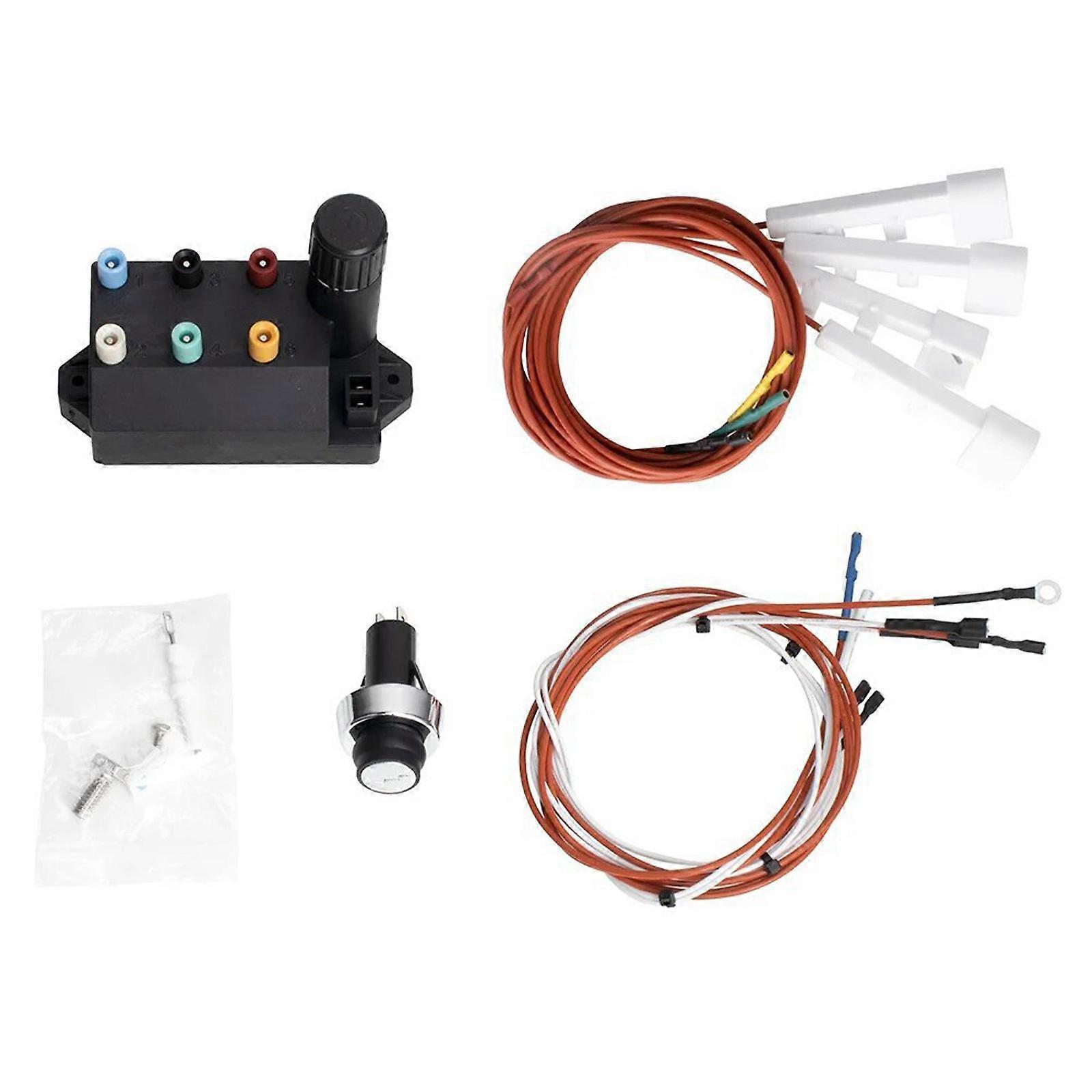 Complete Gas Grill Igniter Kits With Multi Color Wires And 6 Port Module For II Compatible Models  Black