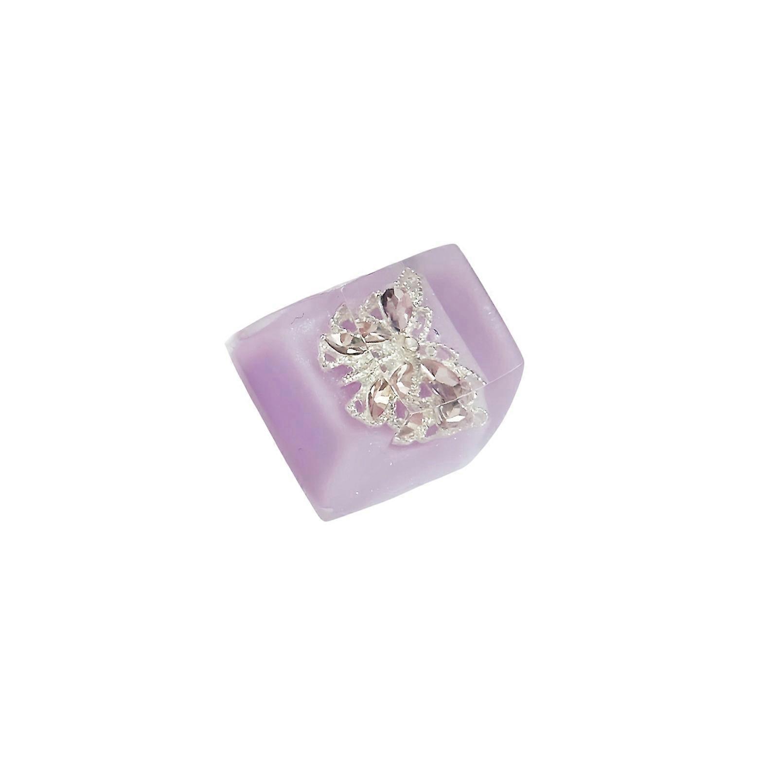 Handcrafted 3D Translucently Resin Keycap Epoxy Butterfly Keycap Unique for Mechanical Keypad Customization Keycap  Light purple