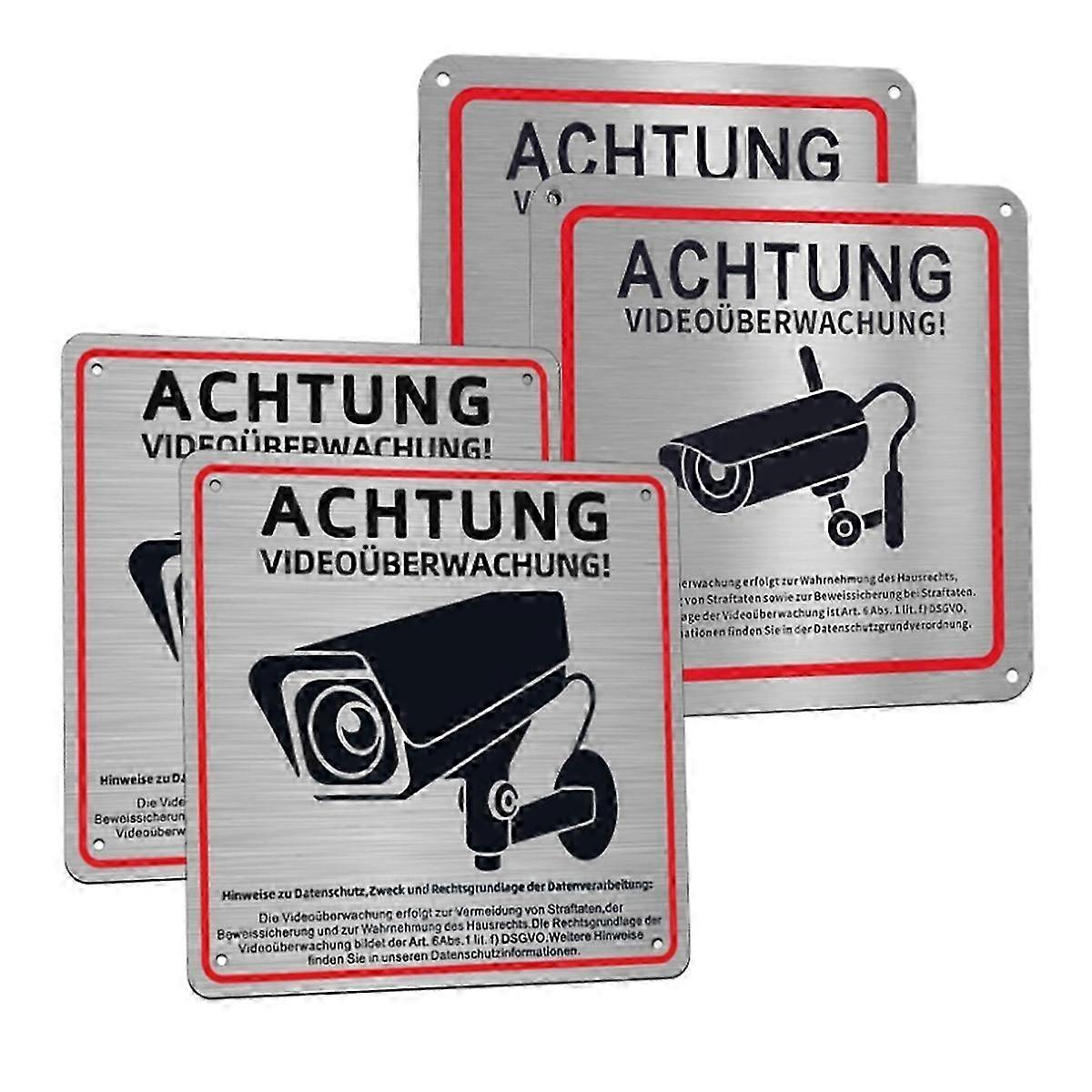 CCTV Warning Stickers 4-Pack for Home Security Deterrent