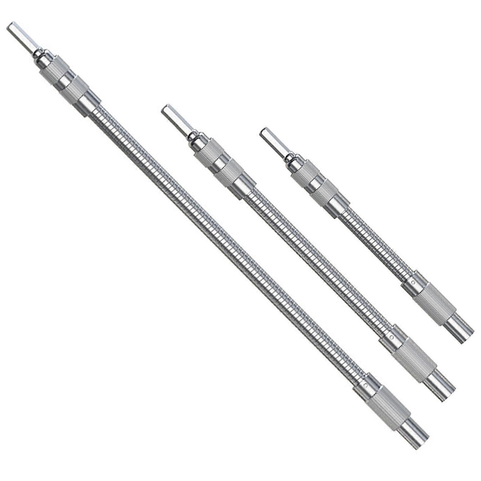 Pack of 3 Flexible Drill Extensions Shaft 1/4" Hex Shank Drill Bit Holder for Tight Space 15/20/30cm for Power Tool Multicolor