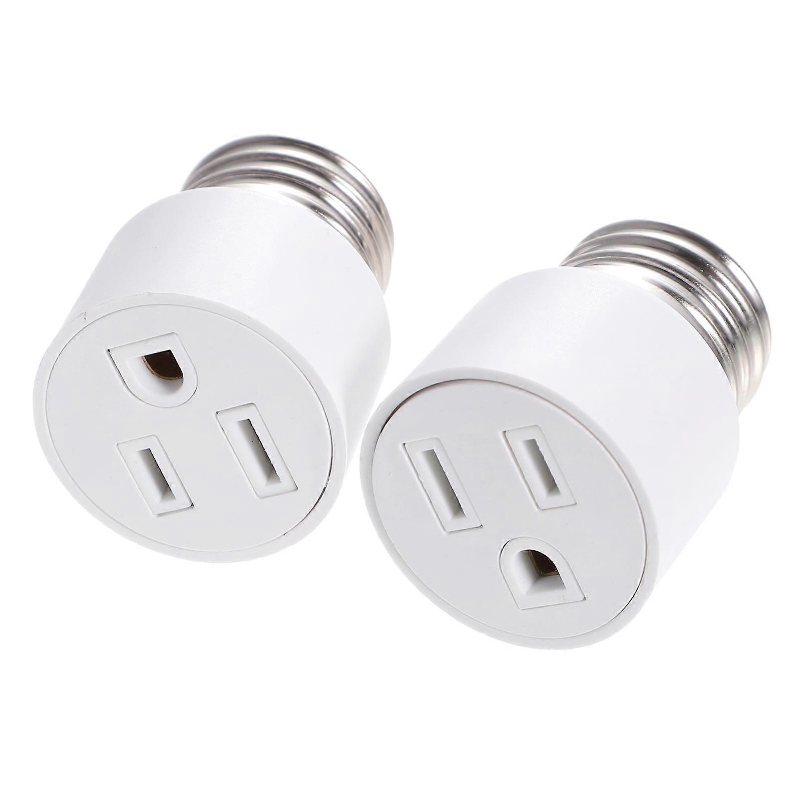 Masteelf 2pcs Light Socket To Plug Adapter Outlet Plug Converter E26 Bulb Socket Adapter