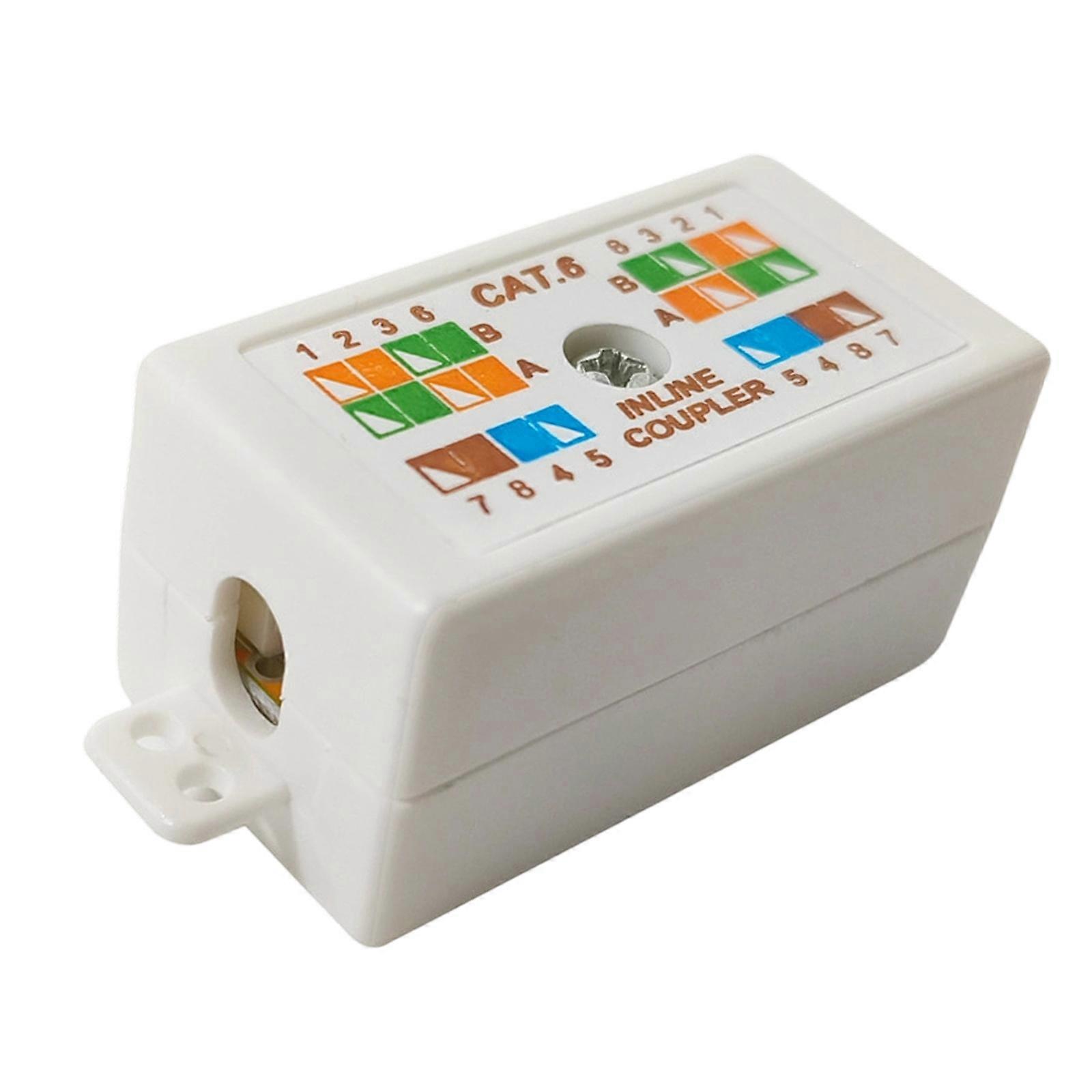 Cat6 RJ45 Inline Junction Box For Easy Ethernet Networking Cable Installation Punch Down Coupler Joiner for Cat6 Ethernet Multicolor