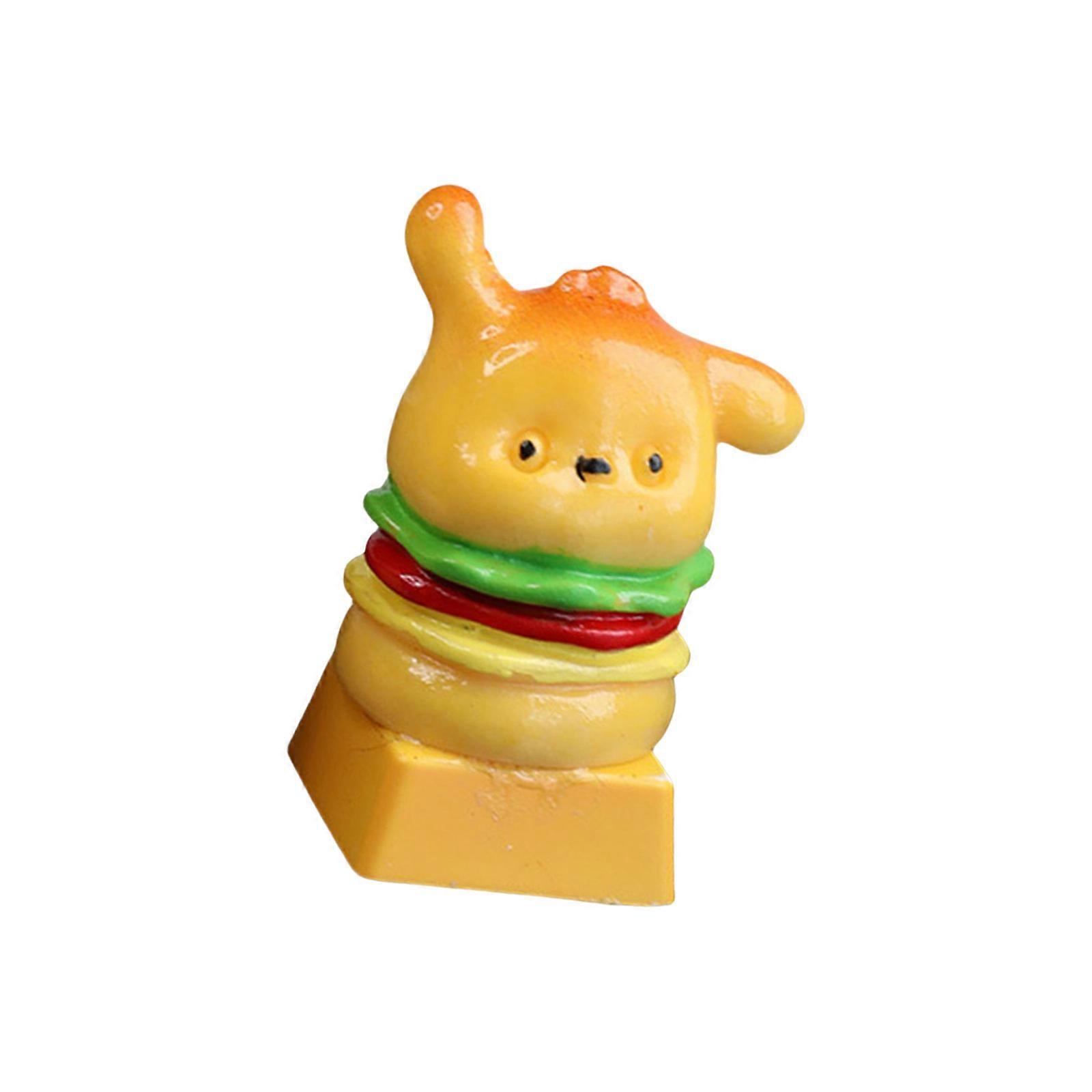 Lovely 3D Dog Burger Keycap For Mechanical Keyboards Adds Fun And Unique Touching Durability Resin Keycap Multicolor
