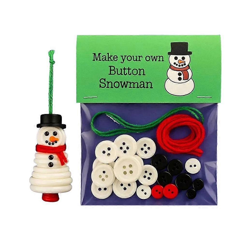 DIY Button Snowman Ornament Kit Buttons Crafts Making Set Xmas Gift