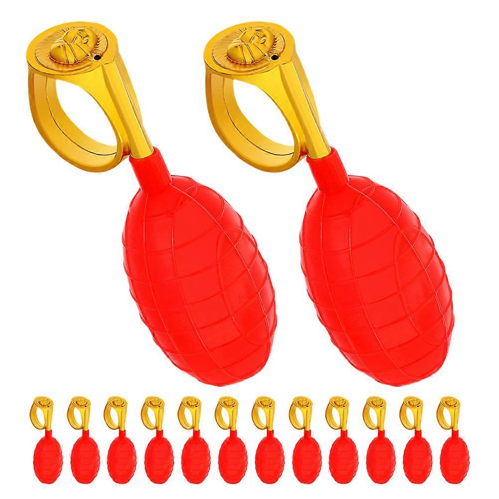 Tricky Water Spray Ring Red Plastic Toy for Party 16Pcs Fun Pranks