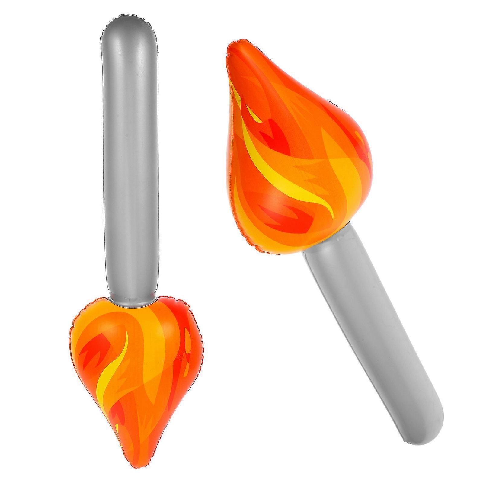 Rubber Inflatable Torch Props for Decoration with 2Pcs Inflatable Toys
