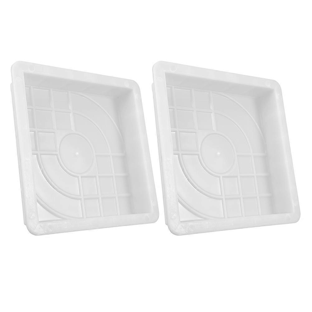 Concrete Molds Floor Tile Mold for Sidewalks 2Pcs White Plastic Mold Set
