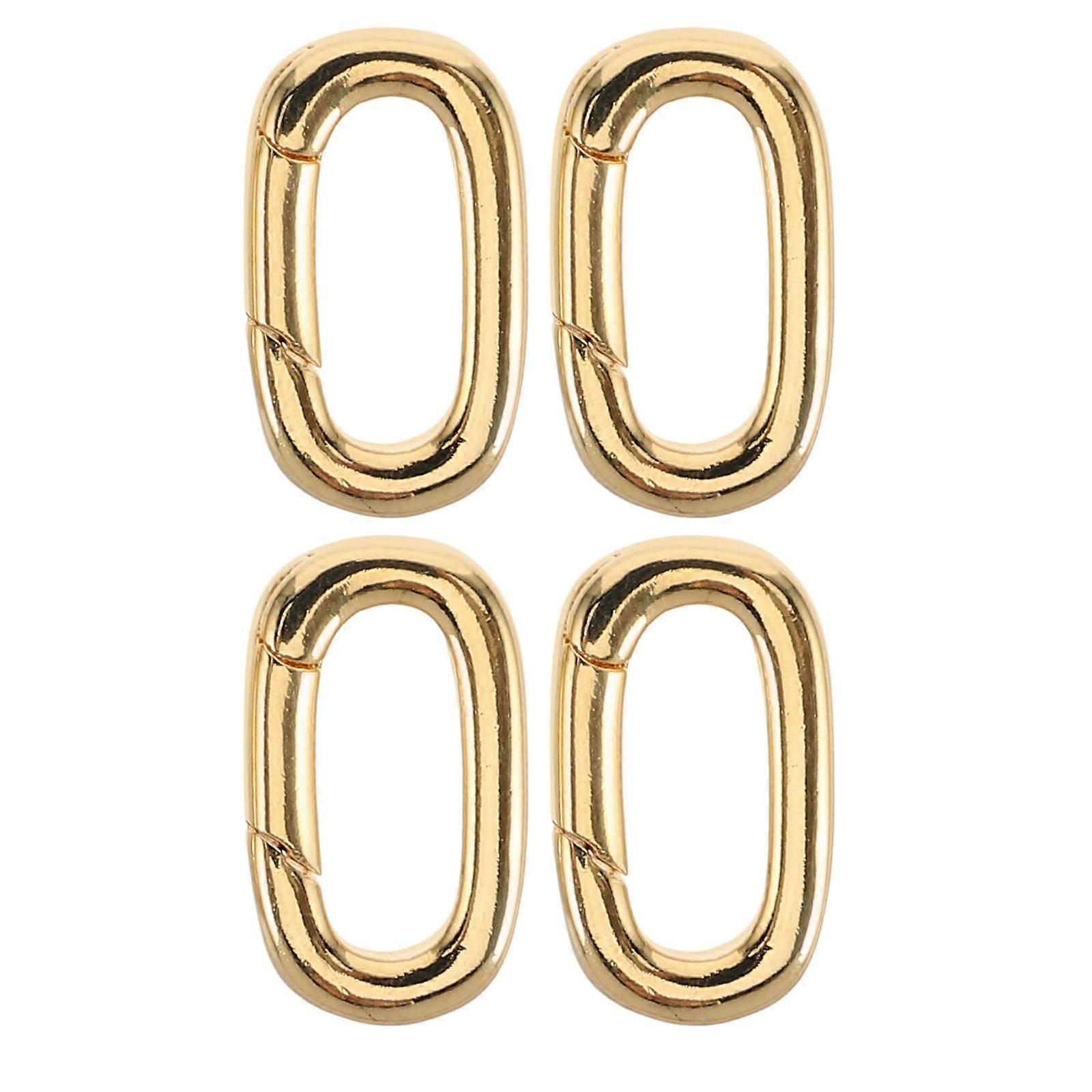 Golden Oval Necklace Clasp for Connecting Use 4Pcs DIY Pack