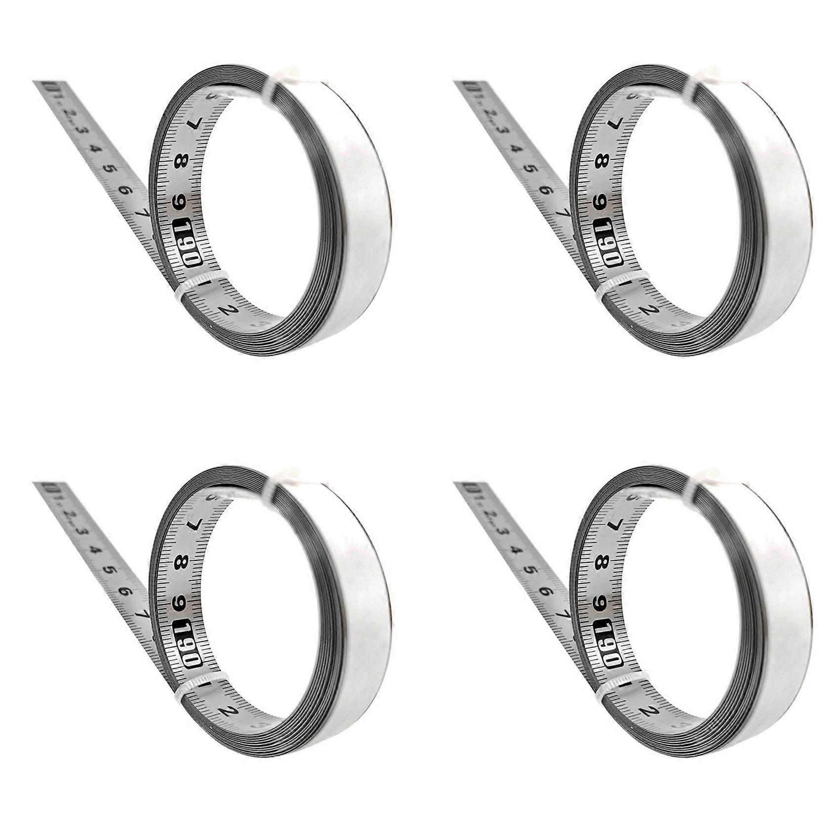 4X Stainless Steel Scale Precision Woodworking Guide Rail Self-Adhesive Tape Measure Metal Ruler with Glue,C-100cm