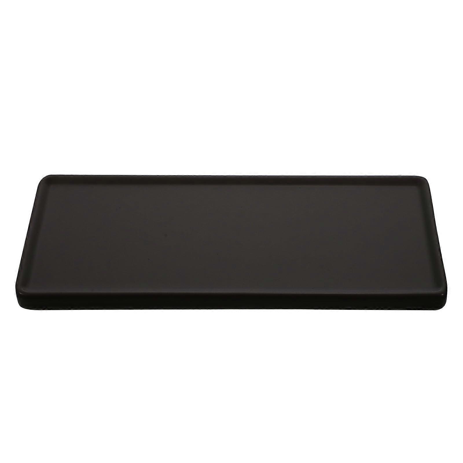 Rectangular Ceramic Sushi Plate Matte Black Japanese Serving Tray for Elegant Food Presentation