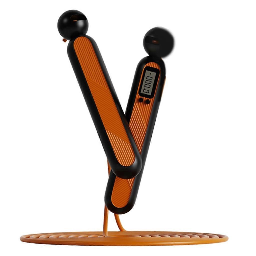 Digital Counting Jump Rope with Smooth Bearing Rotation and Adjustable 2.8M Cable Midnight Orange