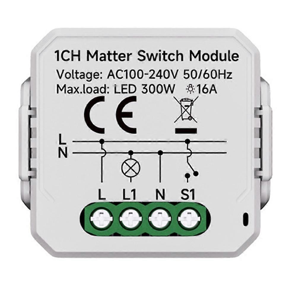 1 Gang Matter WiFi Switch Module Smart Home Relay Automation Breaker Work with Home 1CH