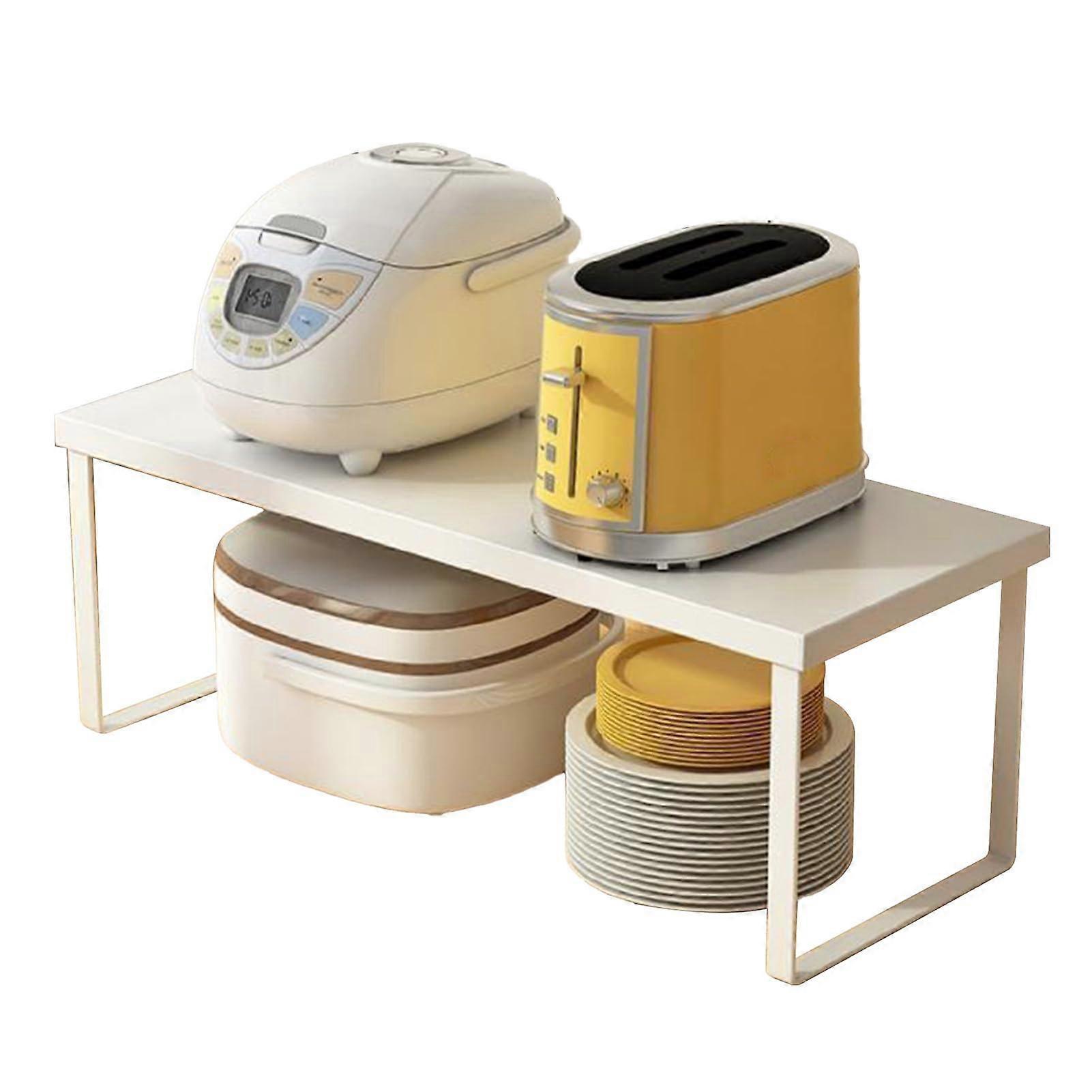 Countertop Storage Rack with Layered SpaceSaving Design, Sturdy Iron Pantry Shelf Organizer