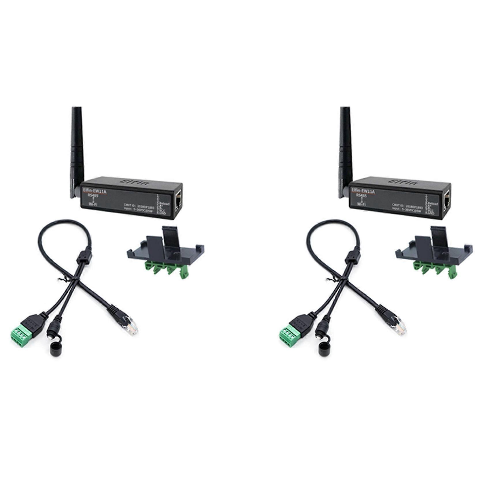 2X Serial Port RS485 to WiFi Device Server Module Converter Elfin-EW11A-0 Modbus Protocol Data Transfer Via WiFi