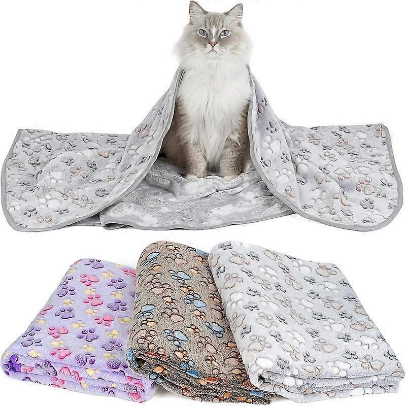 3pcs/1pc Thickened Pet Blankets with Paw Print & Bone Patterns - Soft Plush Machine Washable Dog Blankets for All Dog Sizes