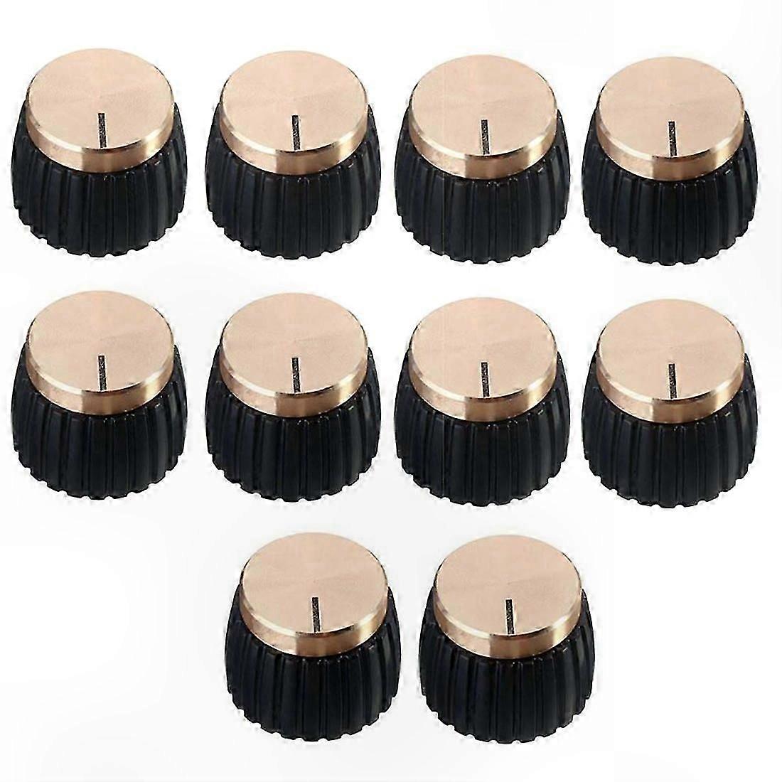 10 Pieces Black and Gold Guitar Amp Knobs for Amplifiers
