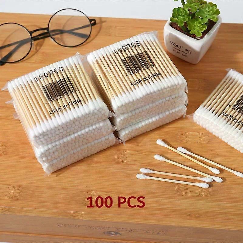Double Cotton Buds Tip Sticks Nose Ear Cleaning Health Care Tools Head Wood Cotton Swab Women Makeup Lipstik ���ѧ�ߧ�� ���ѧݧ��ܧ�