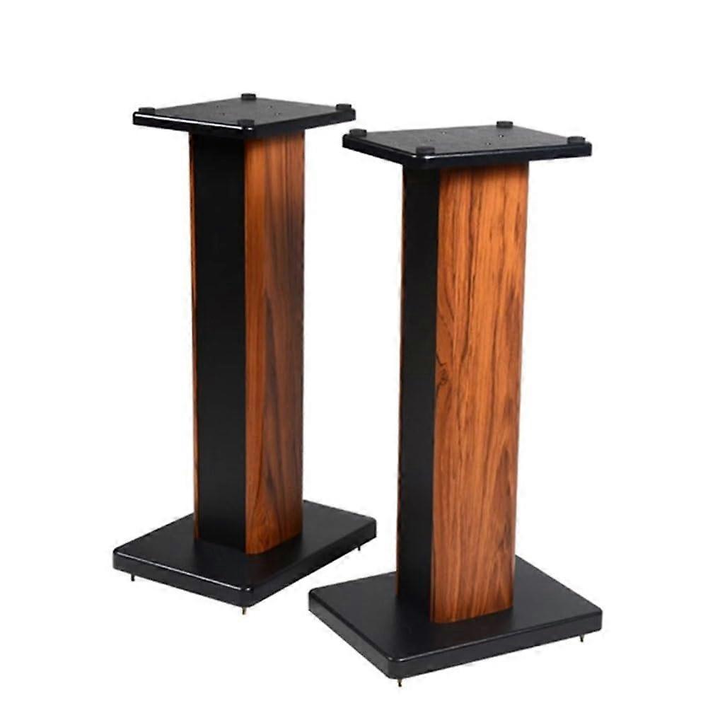 Wood Grain Bookshelf Speaker Stands 50cm Pair, Heavy Duty for Home Theater with Vibration Reduction