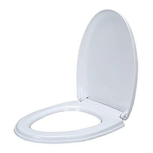 Elongated Quiet Close Toilet Seat White with Adjustable Hinges, Easy Clean Surface, Quick Install