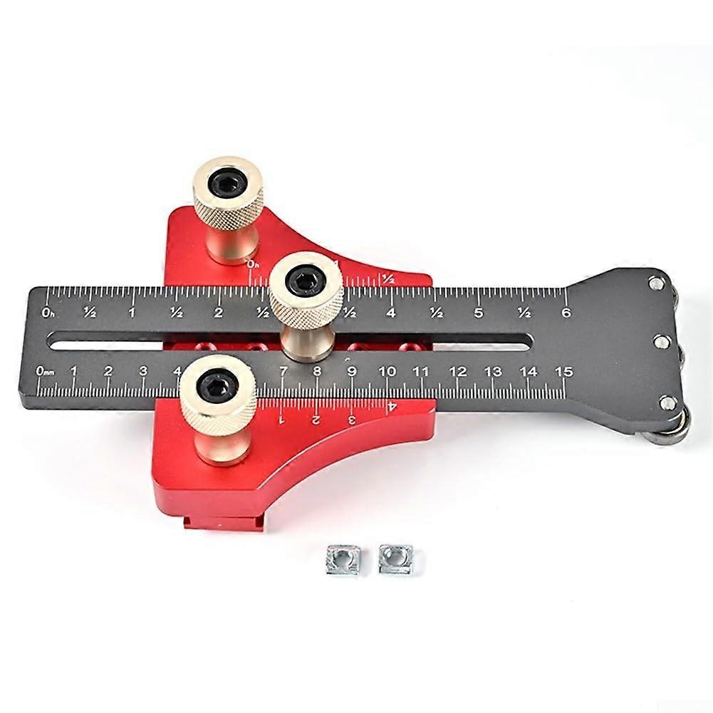Thin Rip Jig for Table Saw and Router, Aluminum Alloy Cutting Guide with Dual Roller Bearings, Red