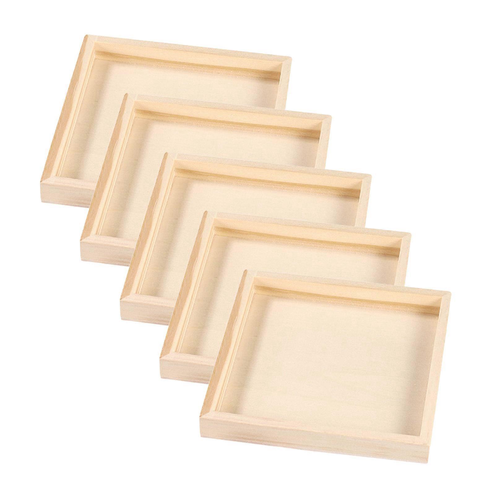 Wooden Nested Serving Trays for Puzzle Toy Storage 5Pcs Blocks Set