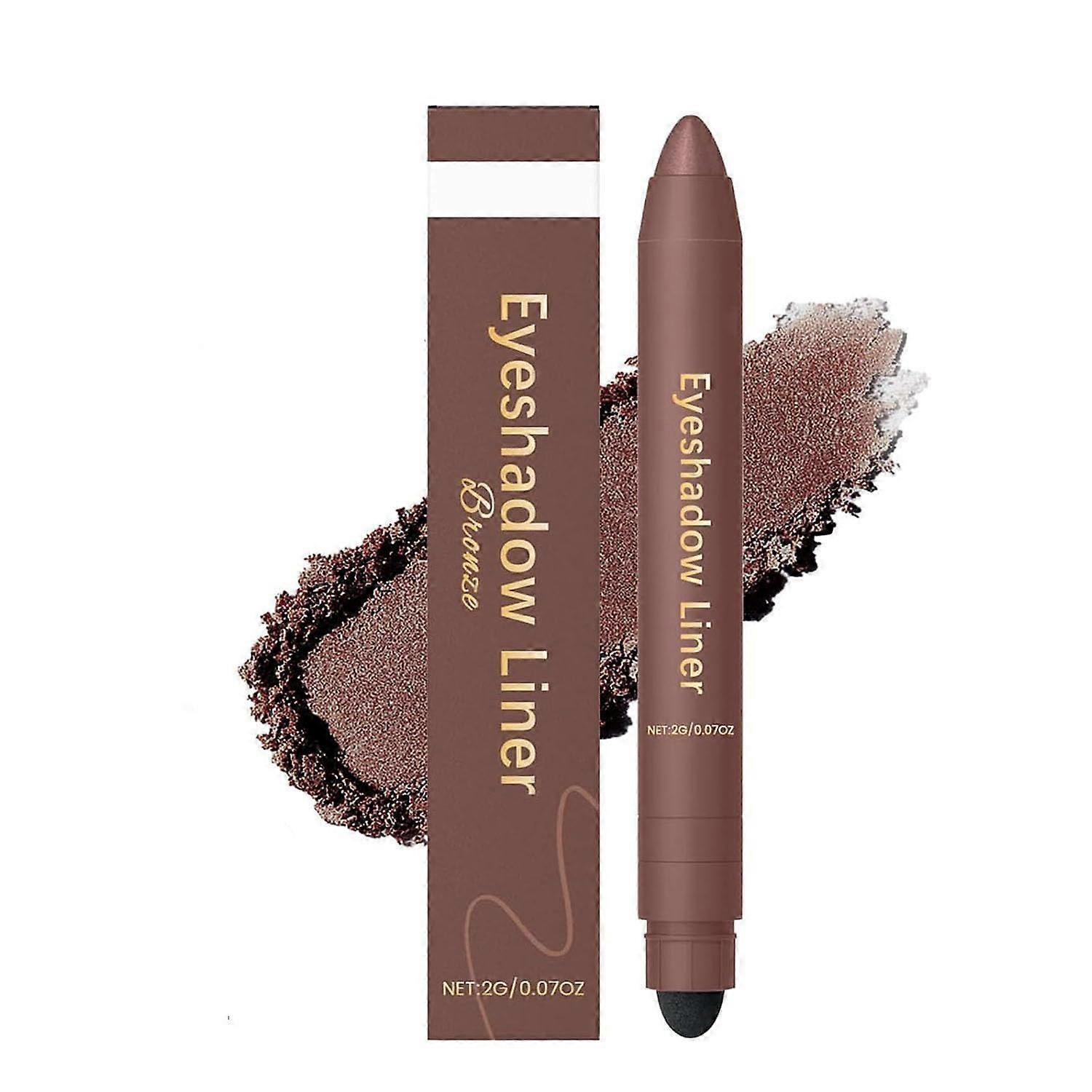 Dual Ended Eyeshadow Stick with 2 in 1 Eyeliner, Waterproof Smudge Proof Bronze Eye Makeup