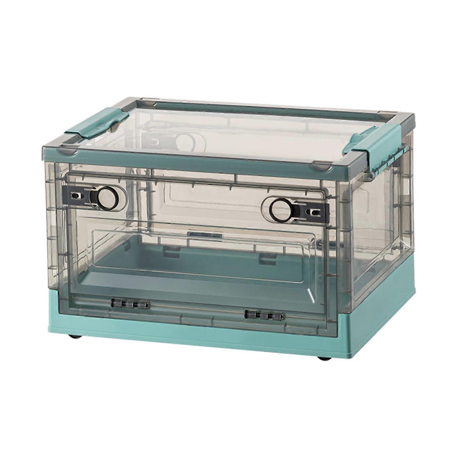 Storage Box with Lid Large Capacity Stackable Container Heavy Duty Plastic for Clothes Toys Books Green