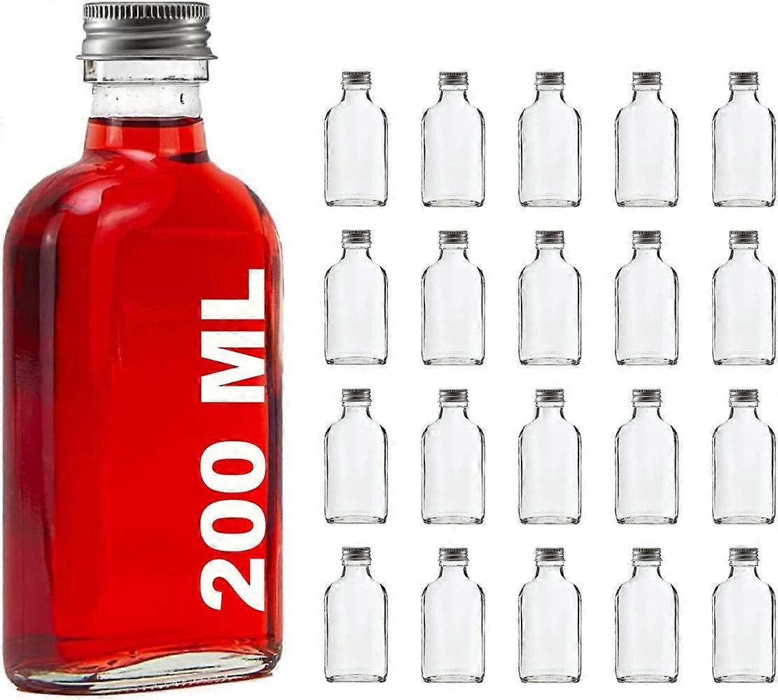 200ml  4/8PcsGlass Flask Bottles with Screw Tops Reusable Twist-Off Lids Airtight Glass Bottle for Home Made Sloe Gin Liqueur
