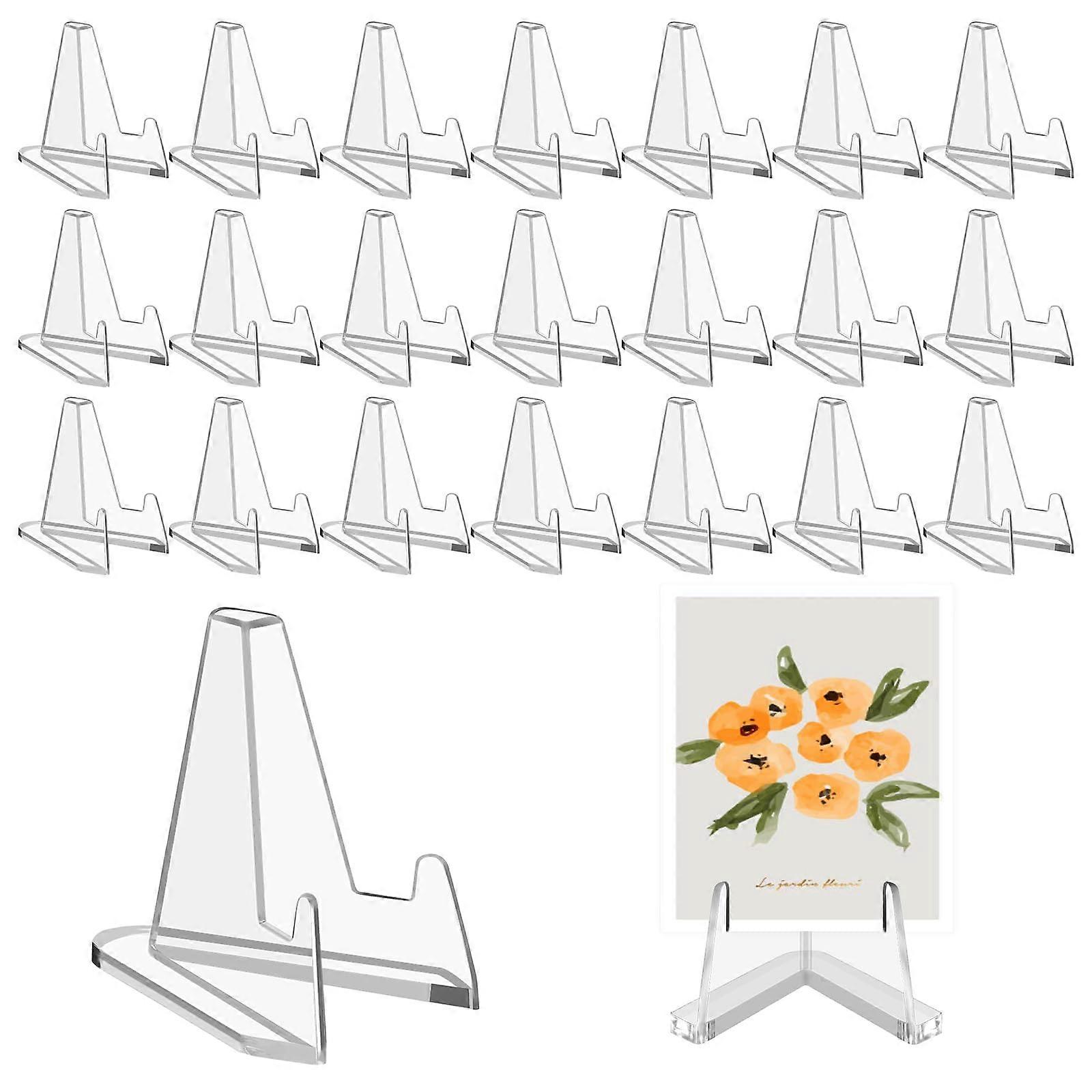 60 Pack Trading Card Display Stand Set, Clear Acrylic Card Holder with Stable Triangular Design, 2.2 Inch