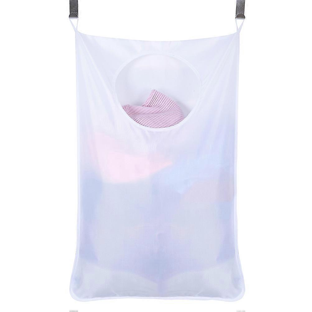Laundry Organizer Hanging Bag for Storage Use 2Pcs White Oxford