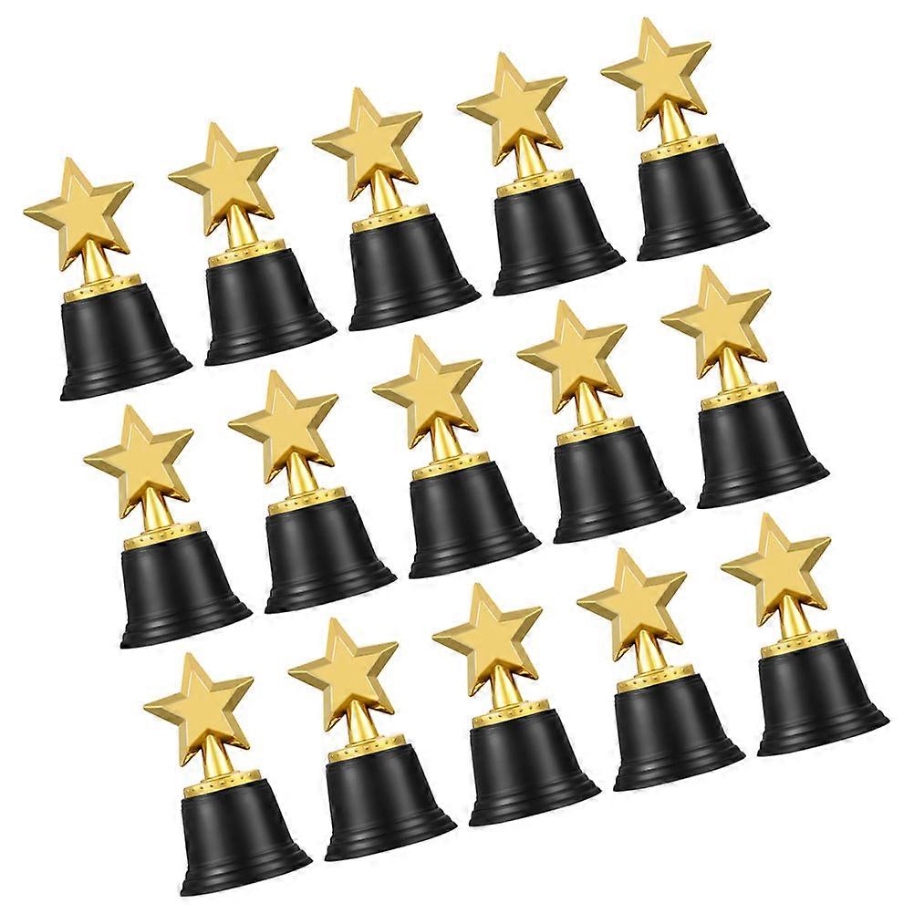 Student Trophy Plastic Mini Award for School Competitions 15Pcs Gold